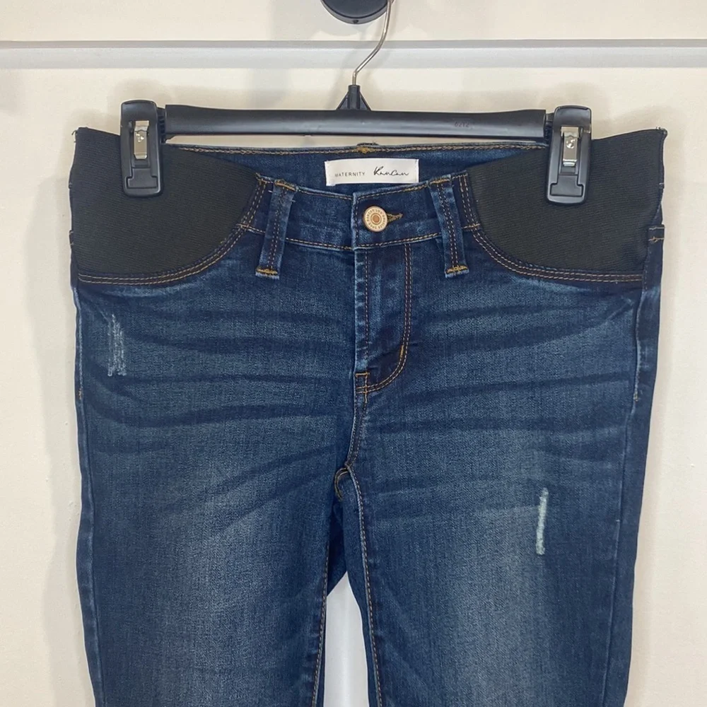KANCAN Maternity dark wash skinny jeans